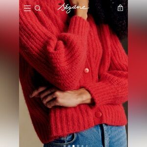 Sézane Red Knit Sweater
